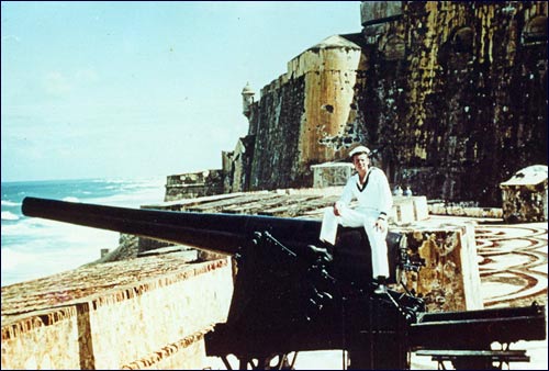 Rob bij fort El Morro op Puerto Rico 