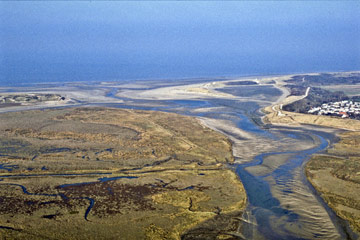 Het Zwin vanuit de lucht gezien